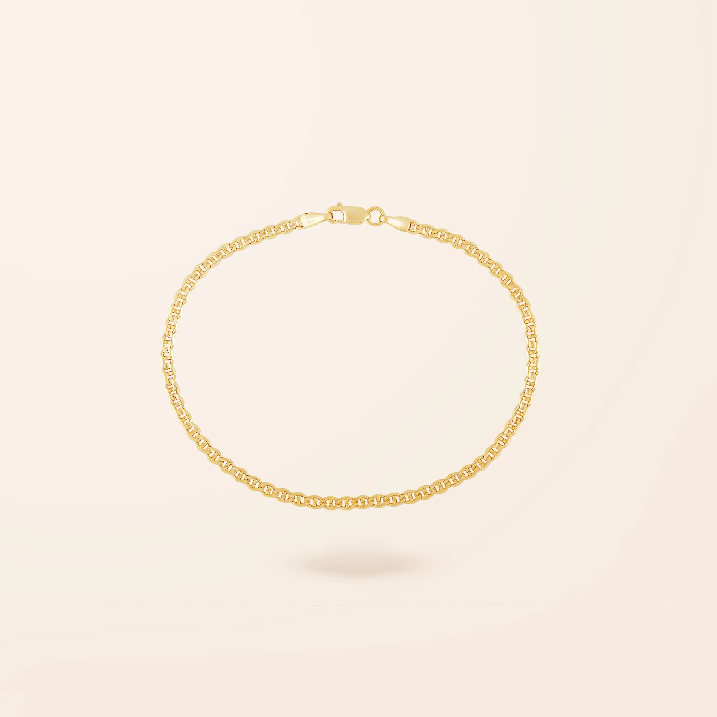 10K Gold Flat Anchor Chain Bracelet