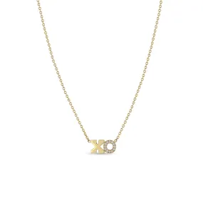 14k Gold 2 Initial Letter Pavé Diamond Necklace