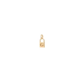 14k Midi Bitty Initial Padlock Charm