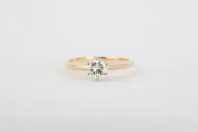 14k Yellow Gold 0.50ctw Diamond Solitaire Engagement Ring Size 5 (2.20g.)