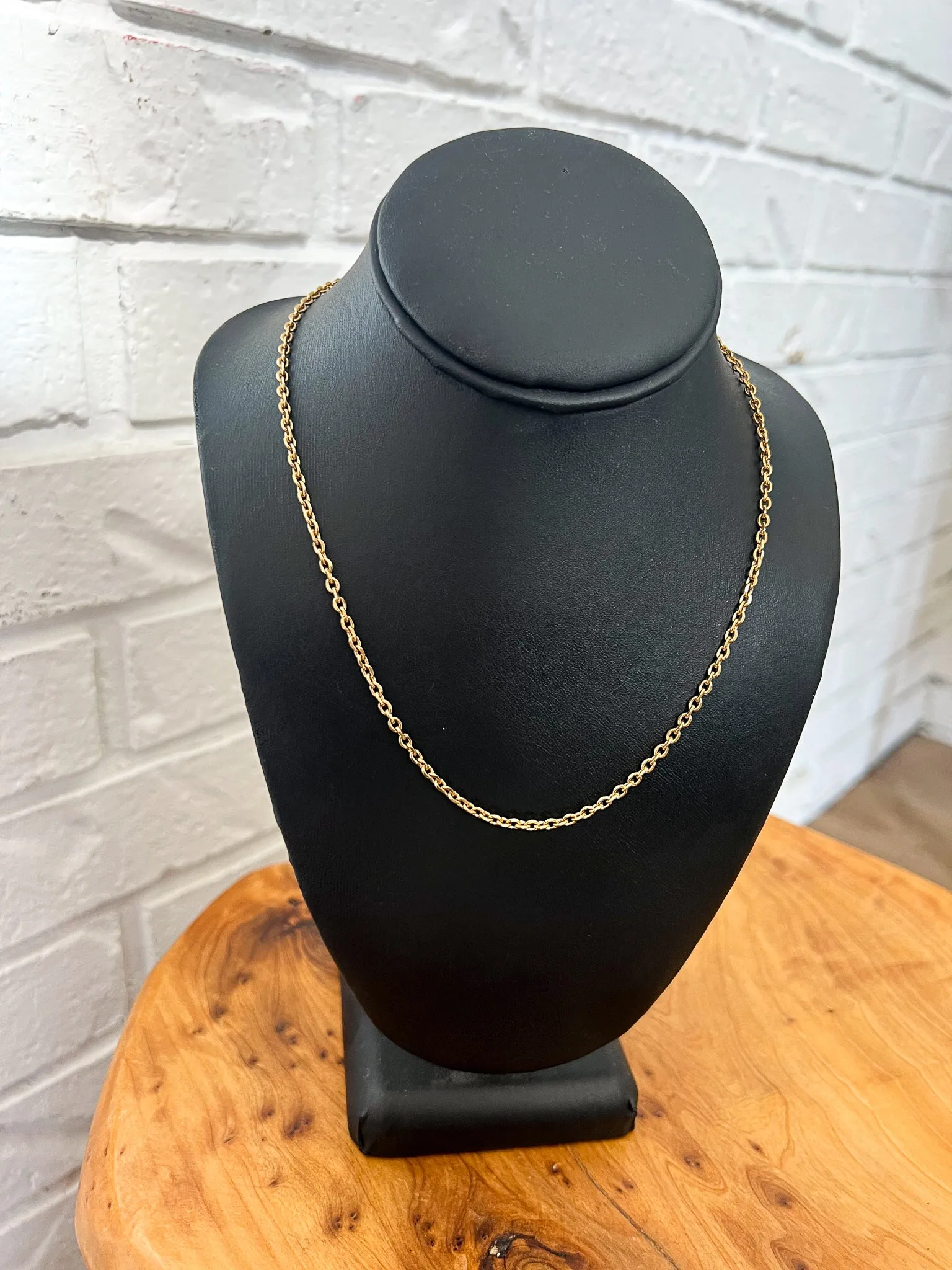 18K Dainty Plain Chain Necklace