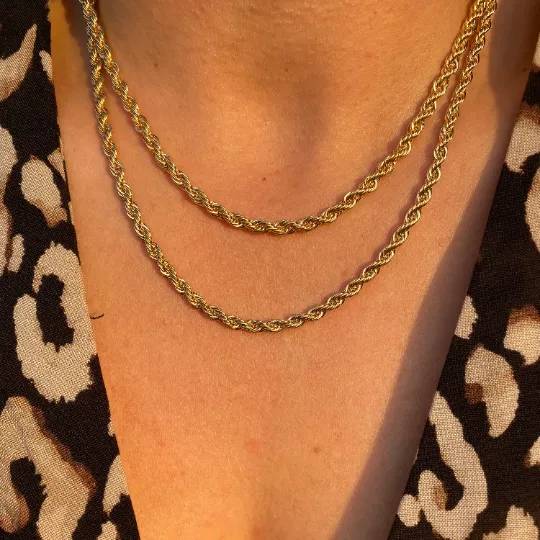 18k Gold Filled Rope Chain In 3.0mm Thickness Gold Chain