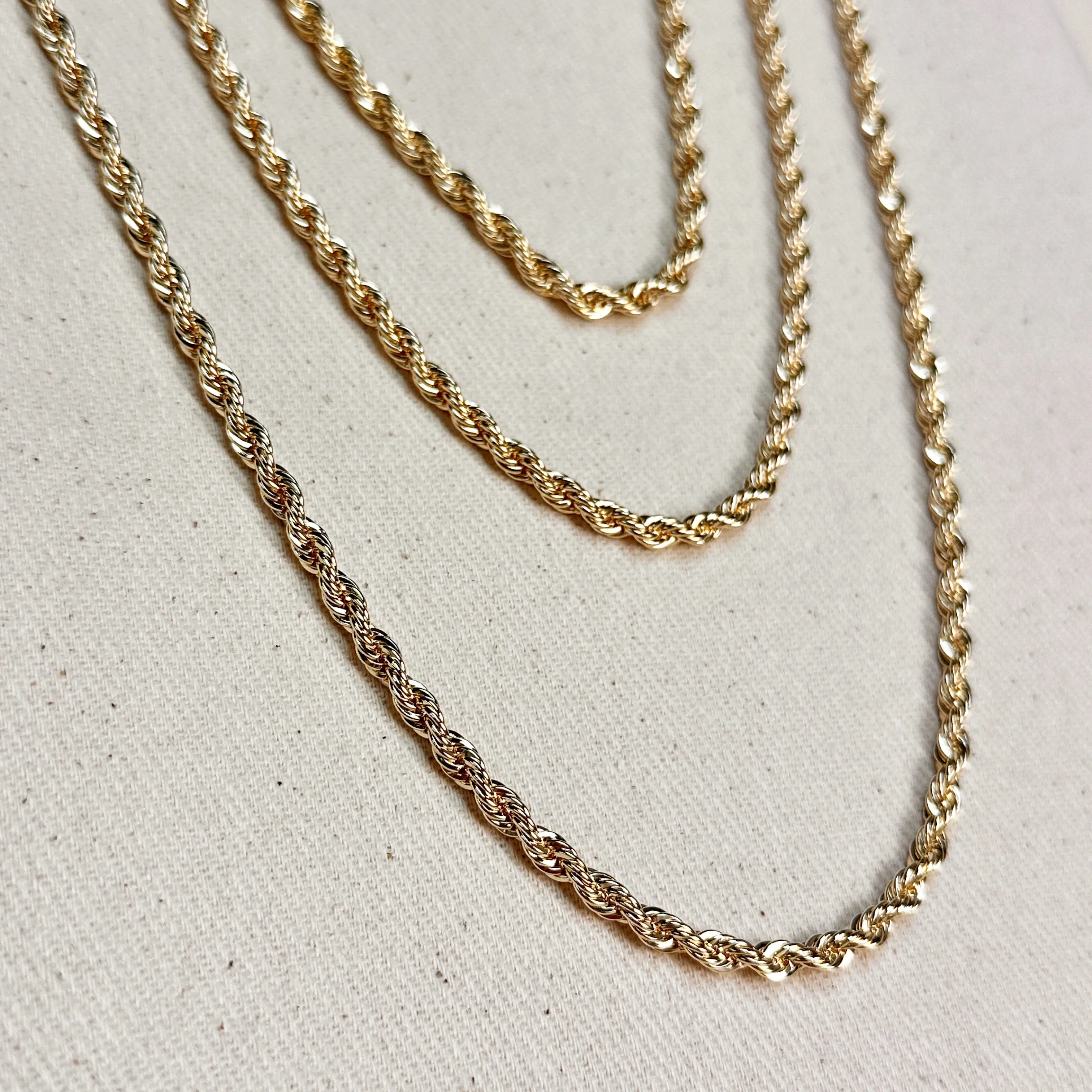 18k Gold Filled Rope Chain In 3.0mm Thickness Gold Chain