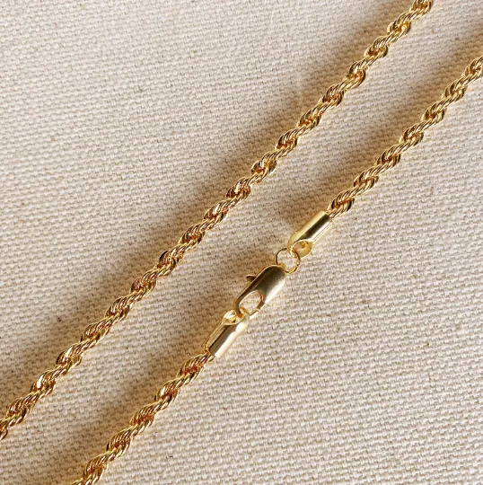 18k Gold Filled Rope Chain In 3.0mm Thickness Gold Chain