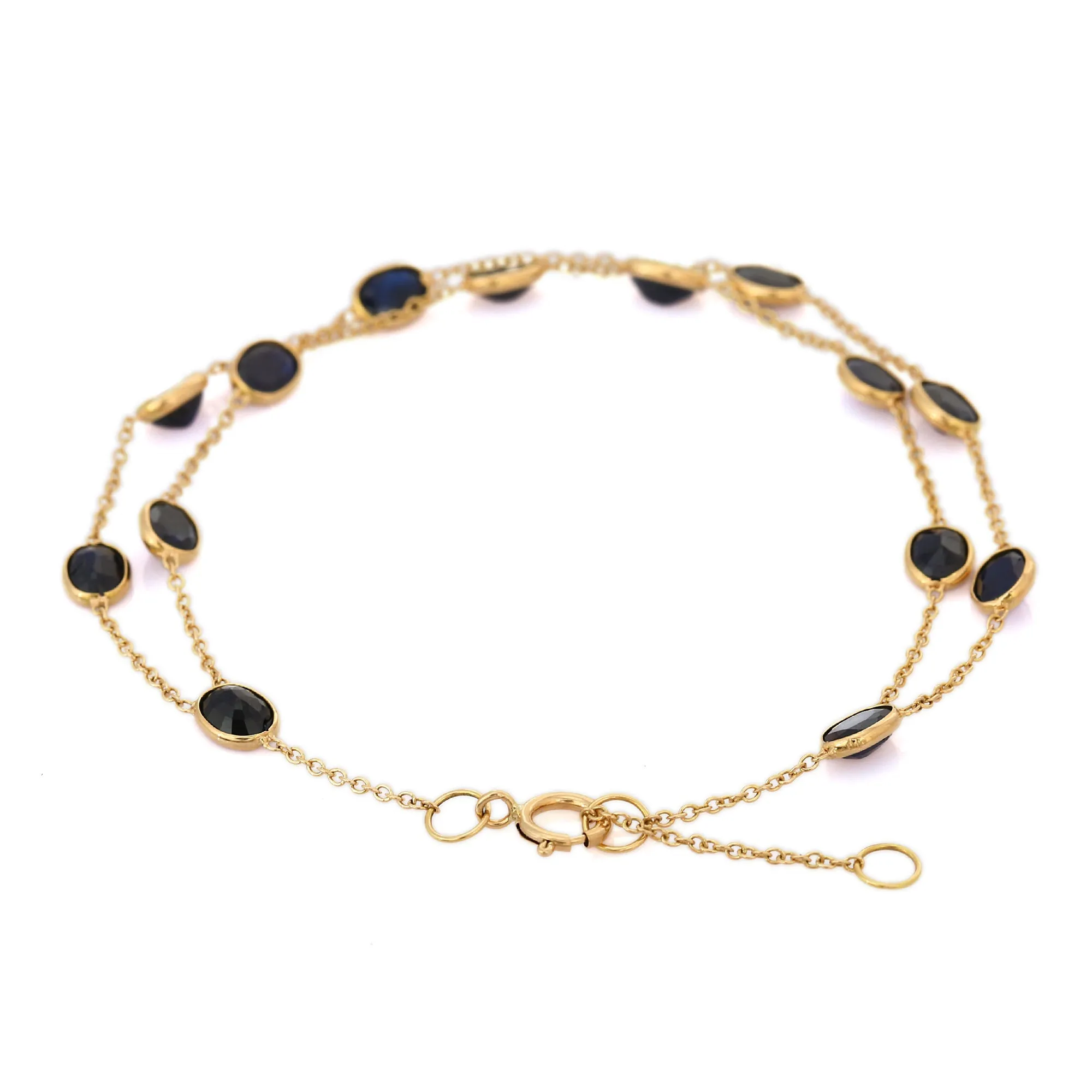 18K Natural Blue Sapphire Bracelet