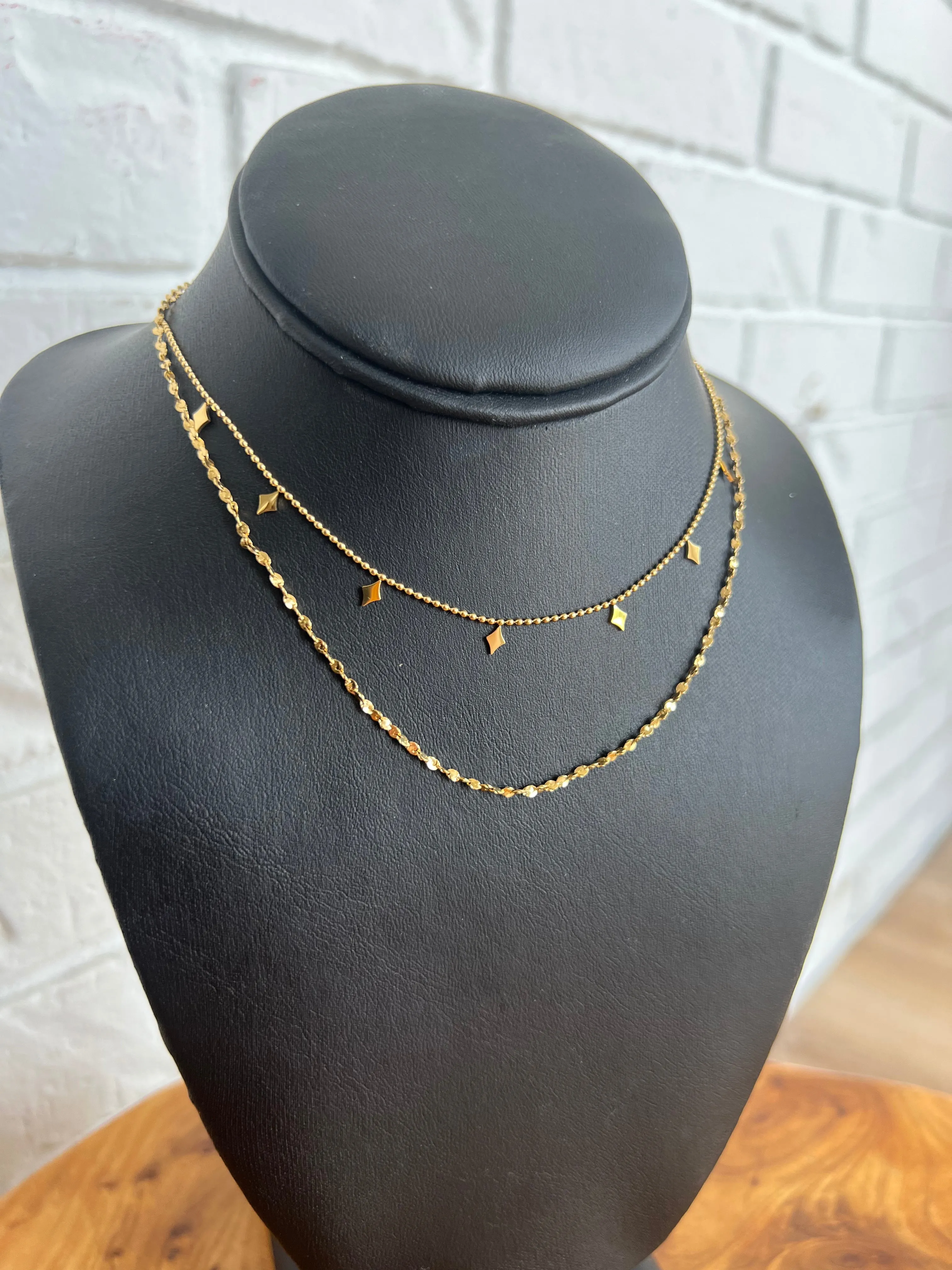 18K Nina Double Strand Necklace