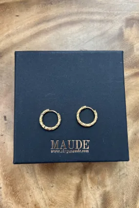 18K Textured Mini Huggie Earrings