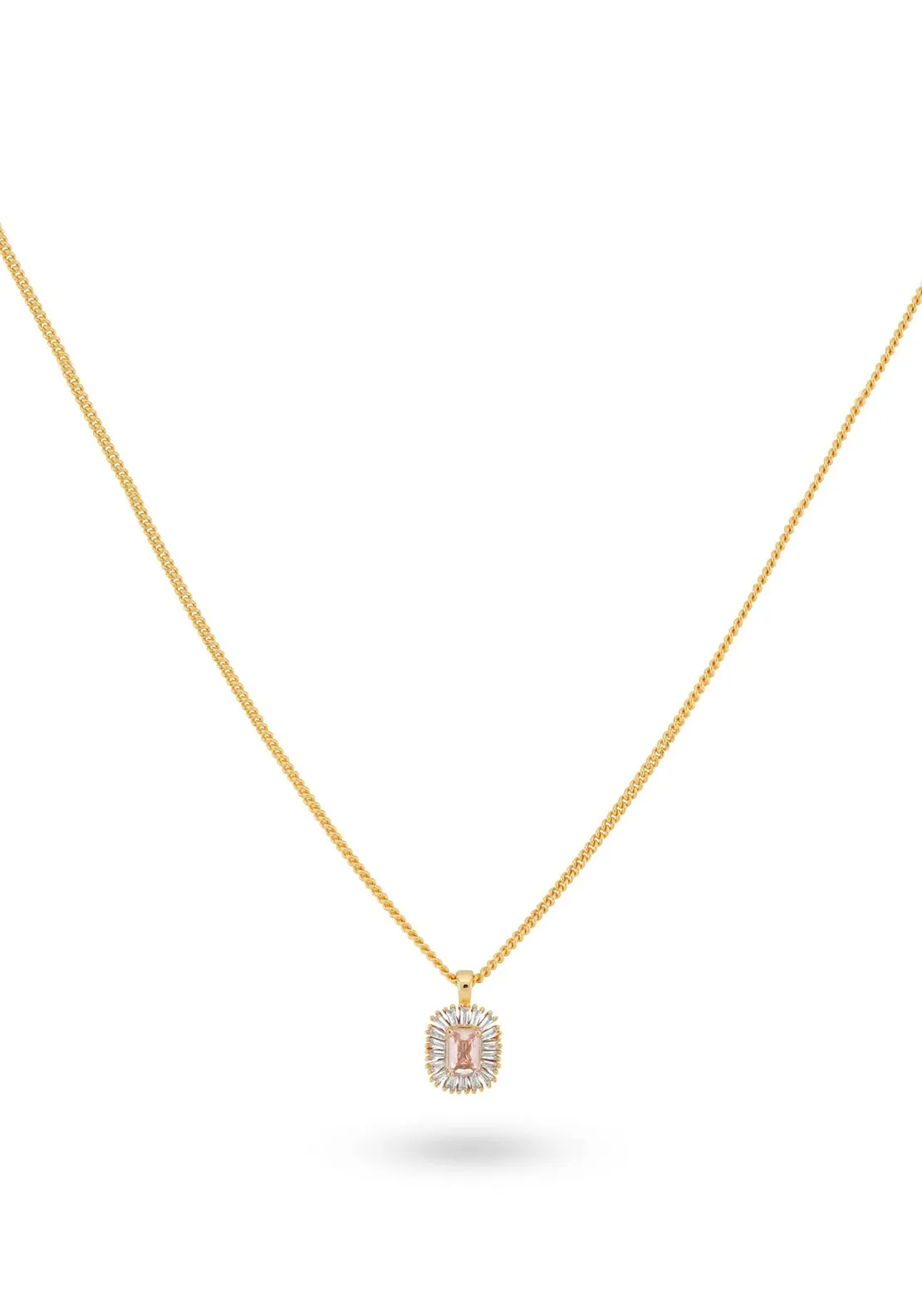 24Kae CZ Pendant Necklace, Gold