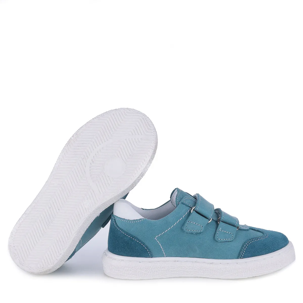 (2708D-4) Low Velcro sneakers blue