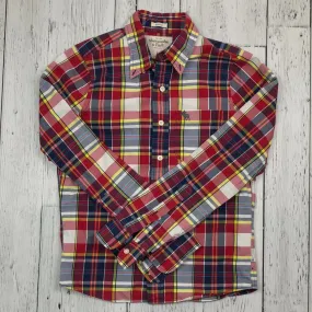 Abercrombie & Fitch red blue yellow plaid flannel - Hers S