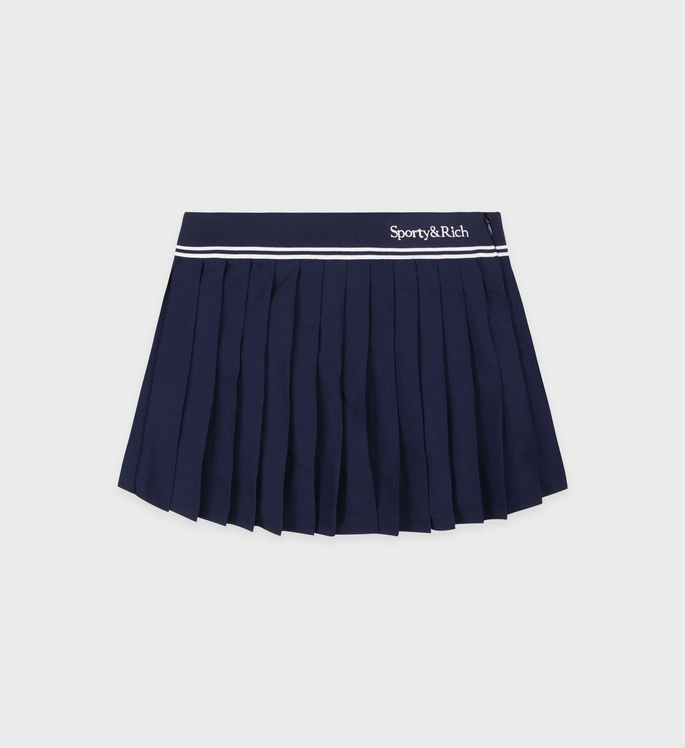 Abigail Pleated Skirt - Navy/Off White