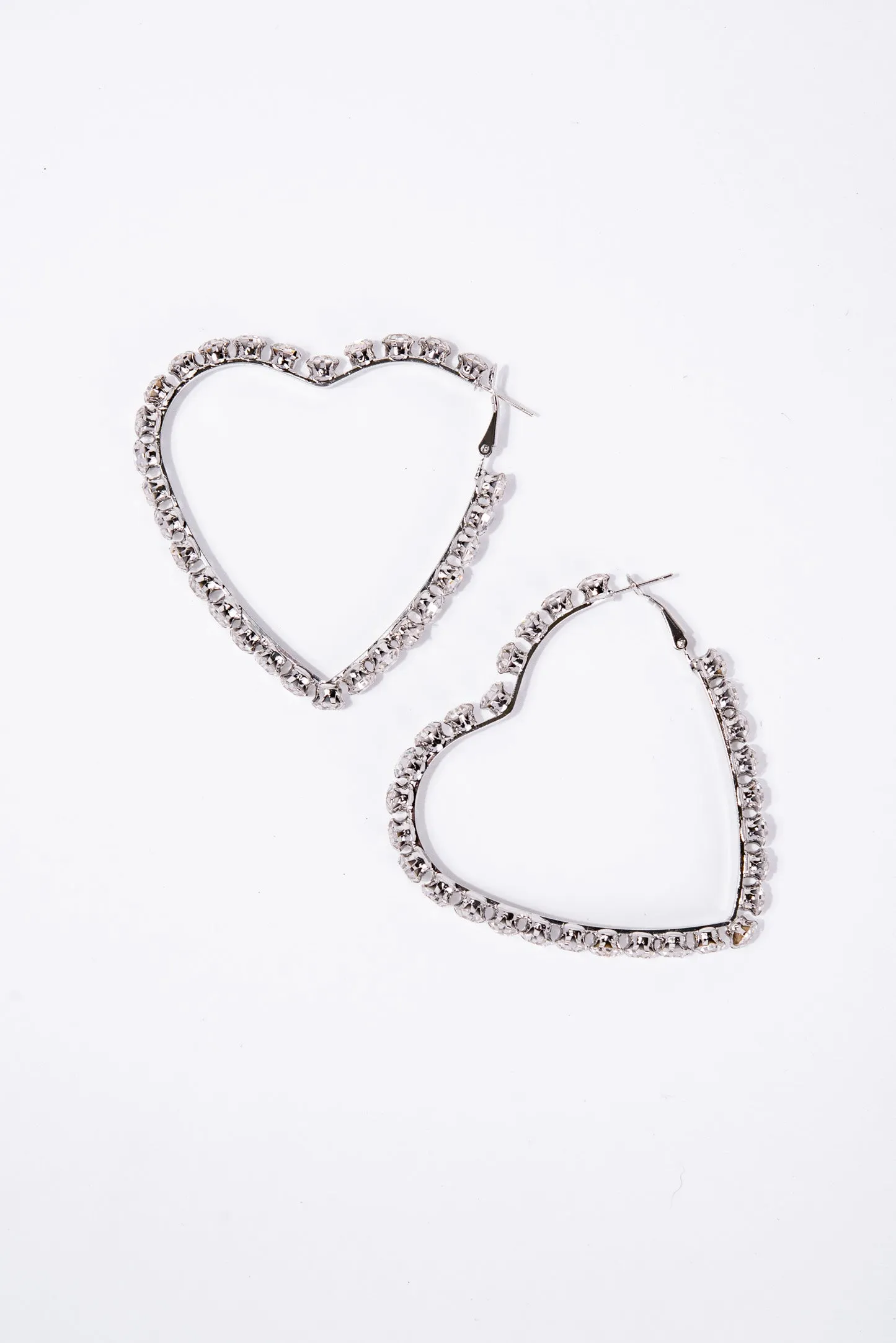 Adalyn Rhinestone Heart Hoop Earrings