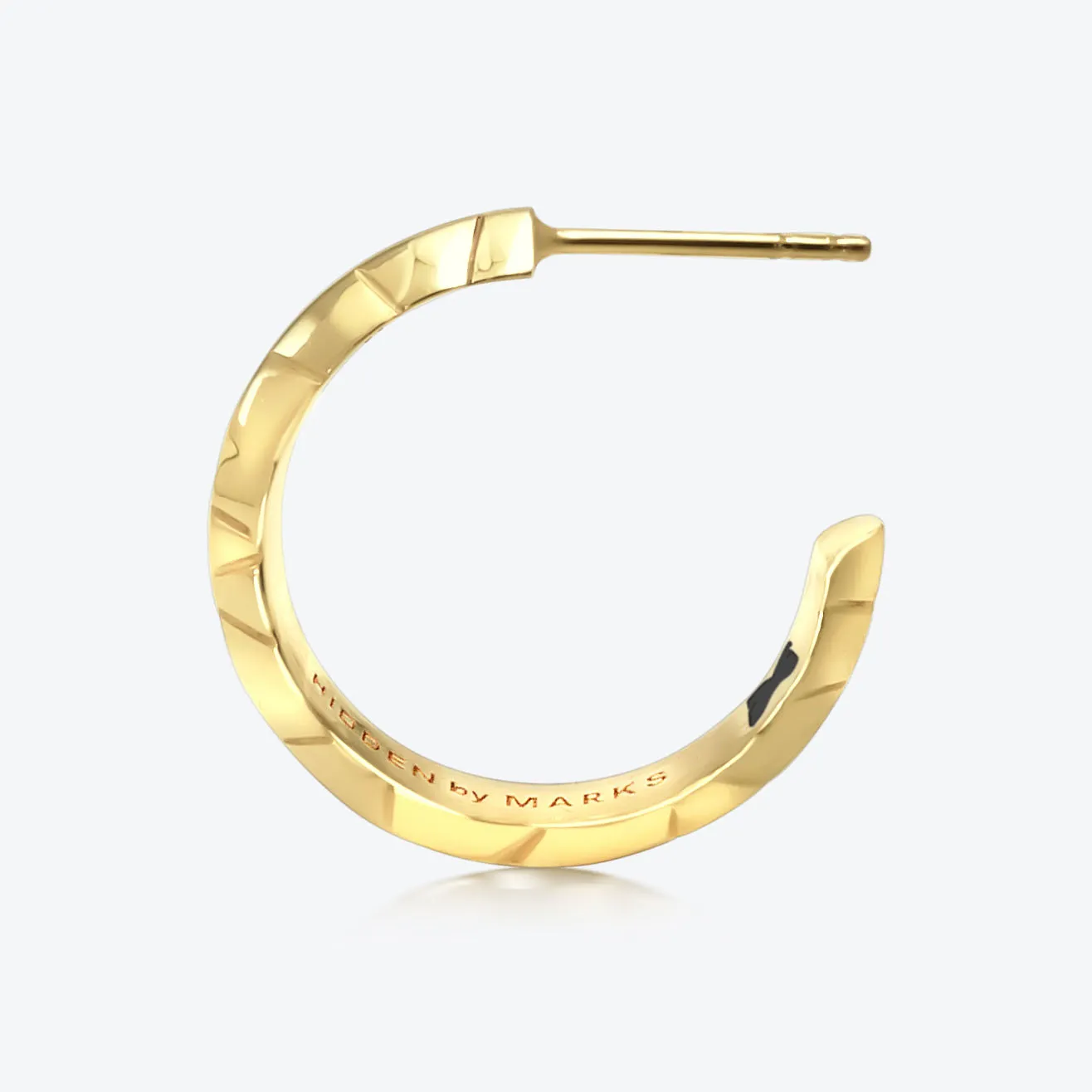 A.Iceberg SM 18K Gold Hoops w. Black enamel