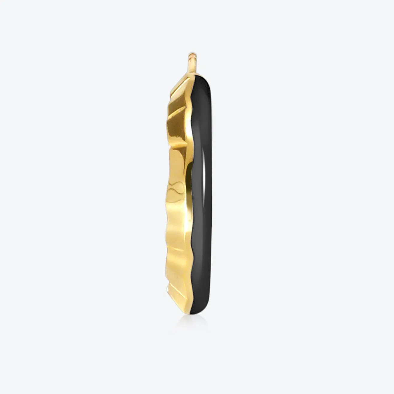 A.Iceberg SM 18K Gold Hoops w. Black enamel