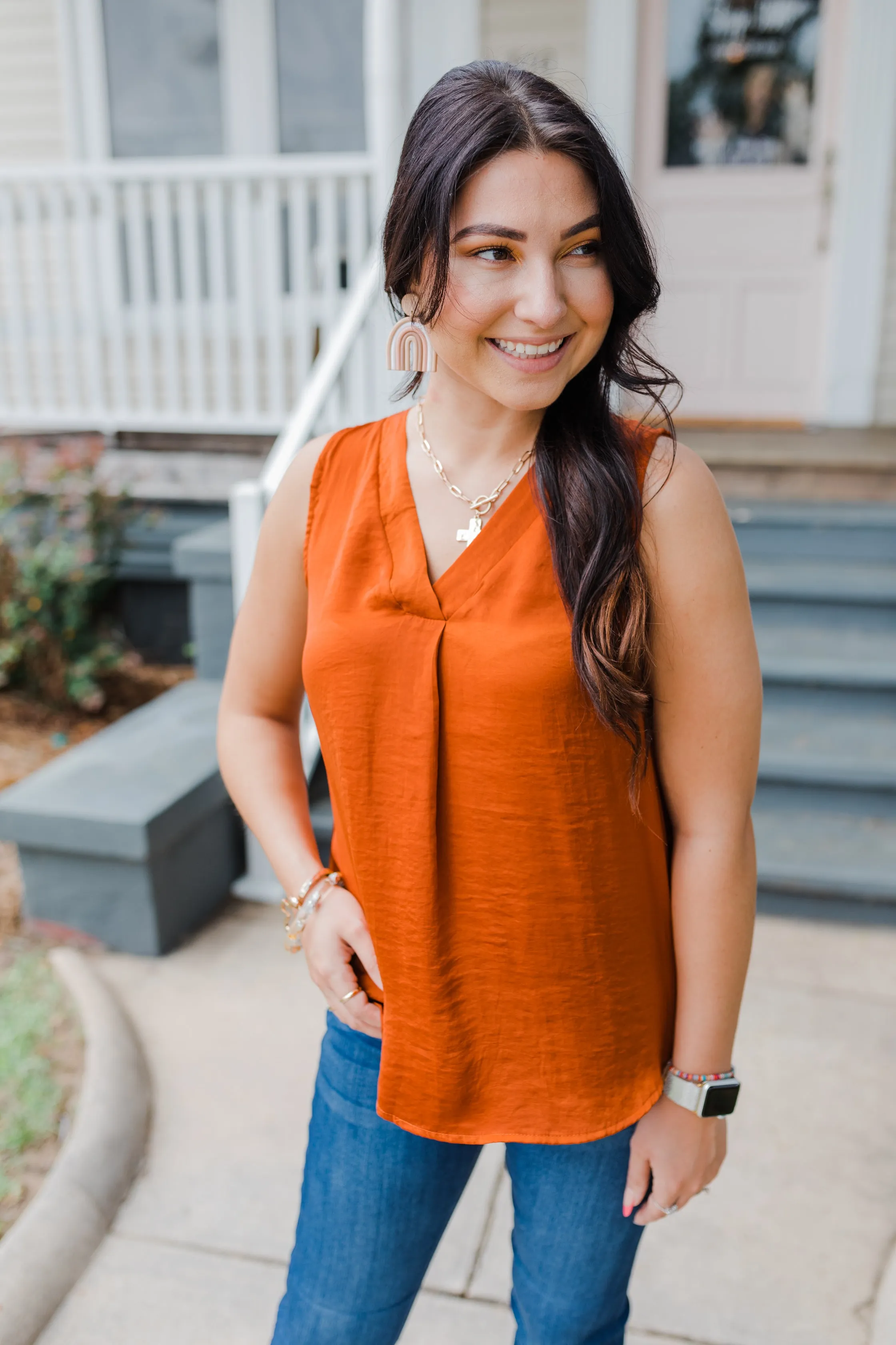 All For the Layers Washed Satin Sleeveless Top