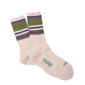 Anonymous Ism Gohemp Random Striped Pile Crew Socks Green