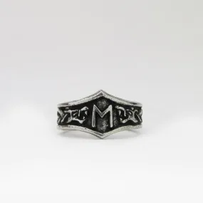 Asgard Ehwaz Letter E Rune Ring - Adjustable