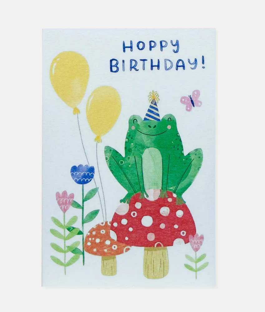 Baby Greeting Card - Frog & Mushroom