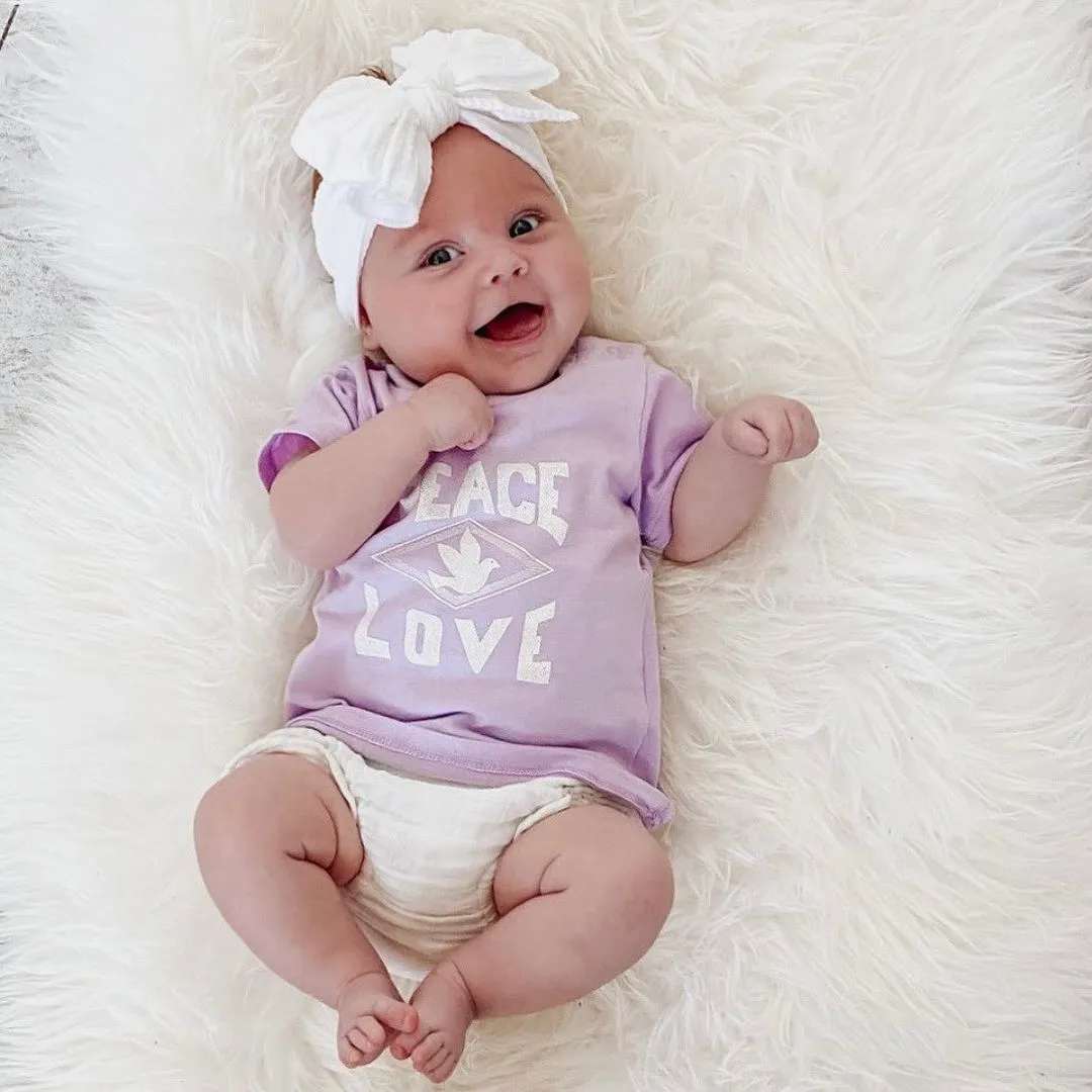 Baby Top Knot Double Bow Headband Peony