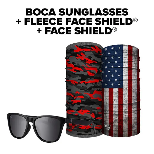 Boca Sunglasses   Fleece Face Shield® |   Face Shield® | FREE Strap & Bag