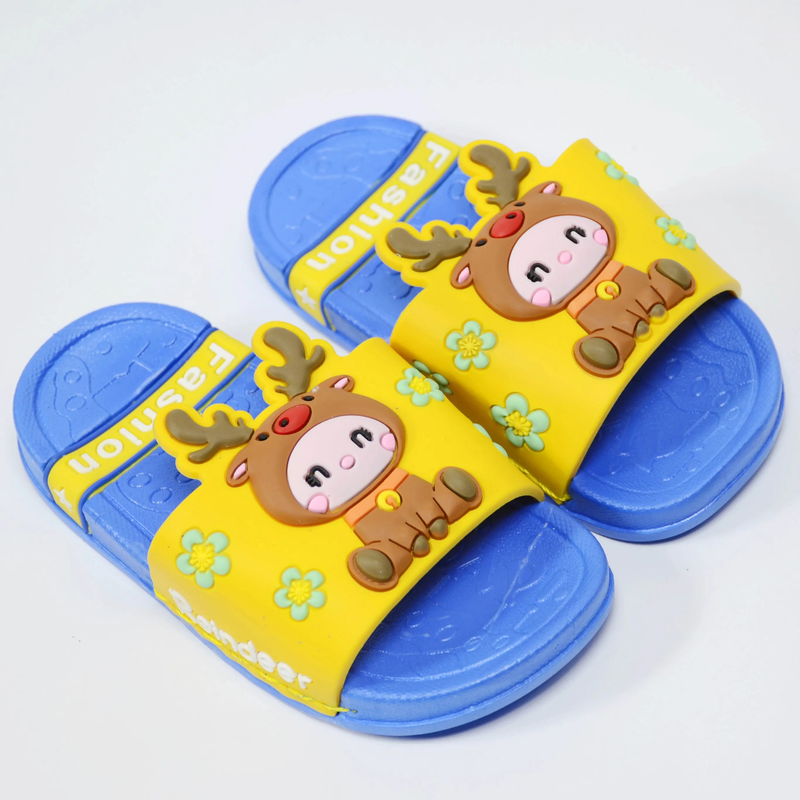 C1630 W-Mark Reindeer Ppyto Day Yellow with Blue Slippers