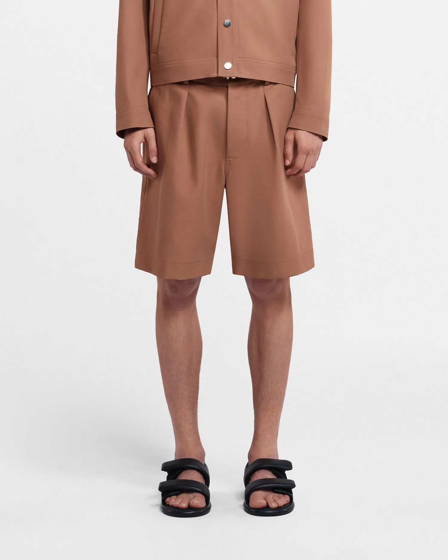 Callen - Sale Structured Twill Shorts - Rust Twill