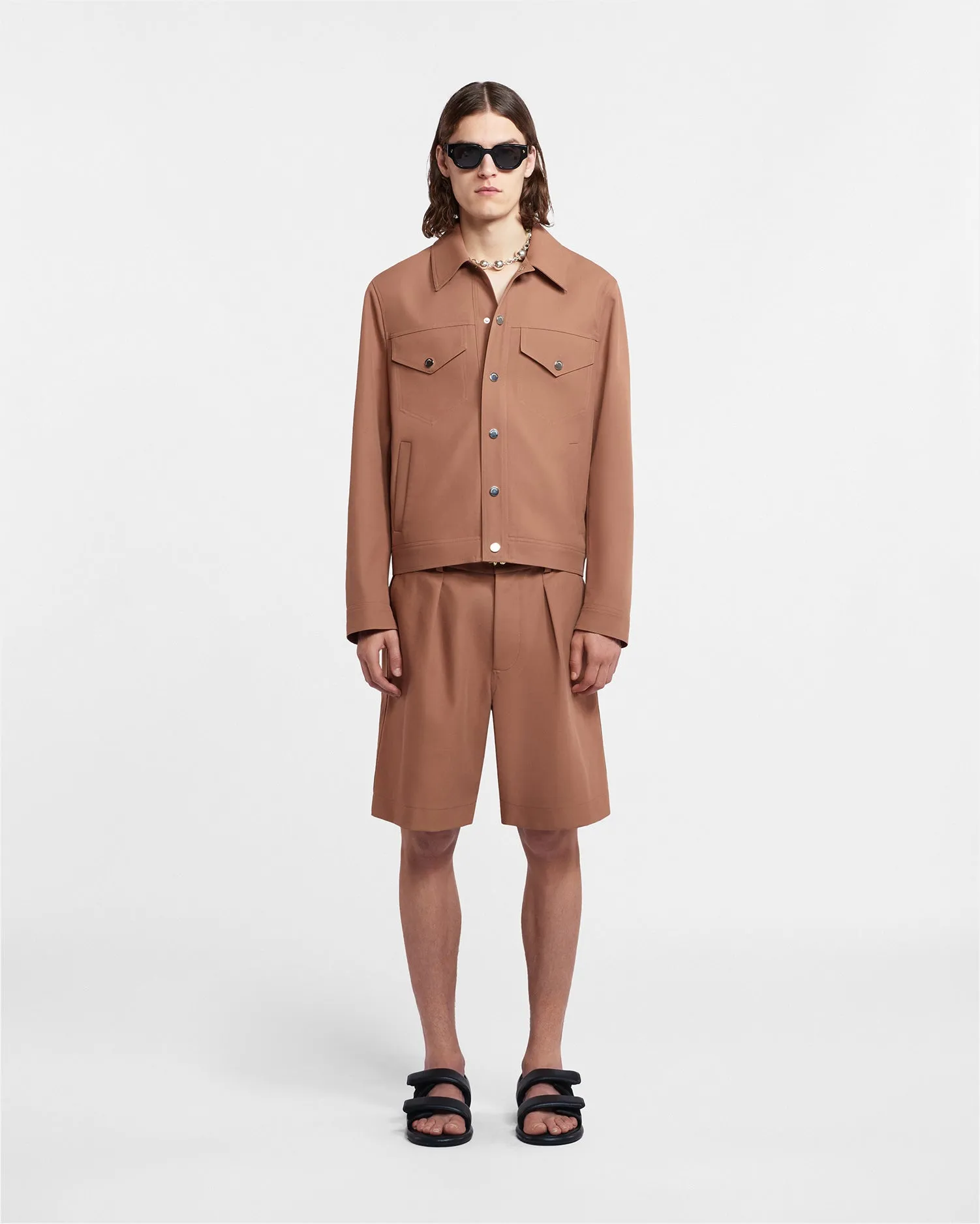 Callen - Sale Structured Twill Shorts - Rust Twill