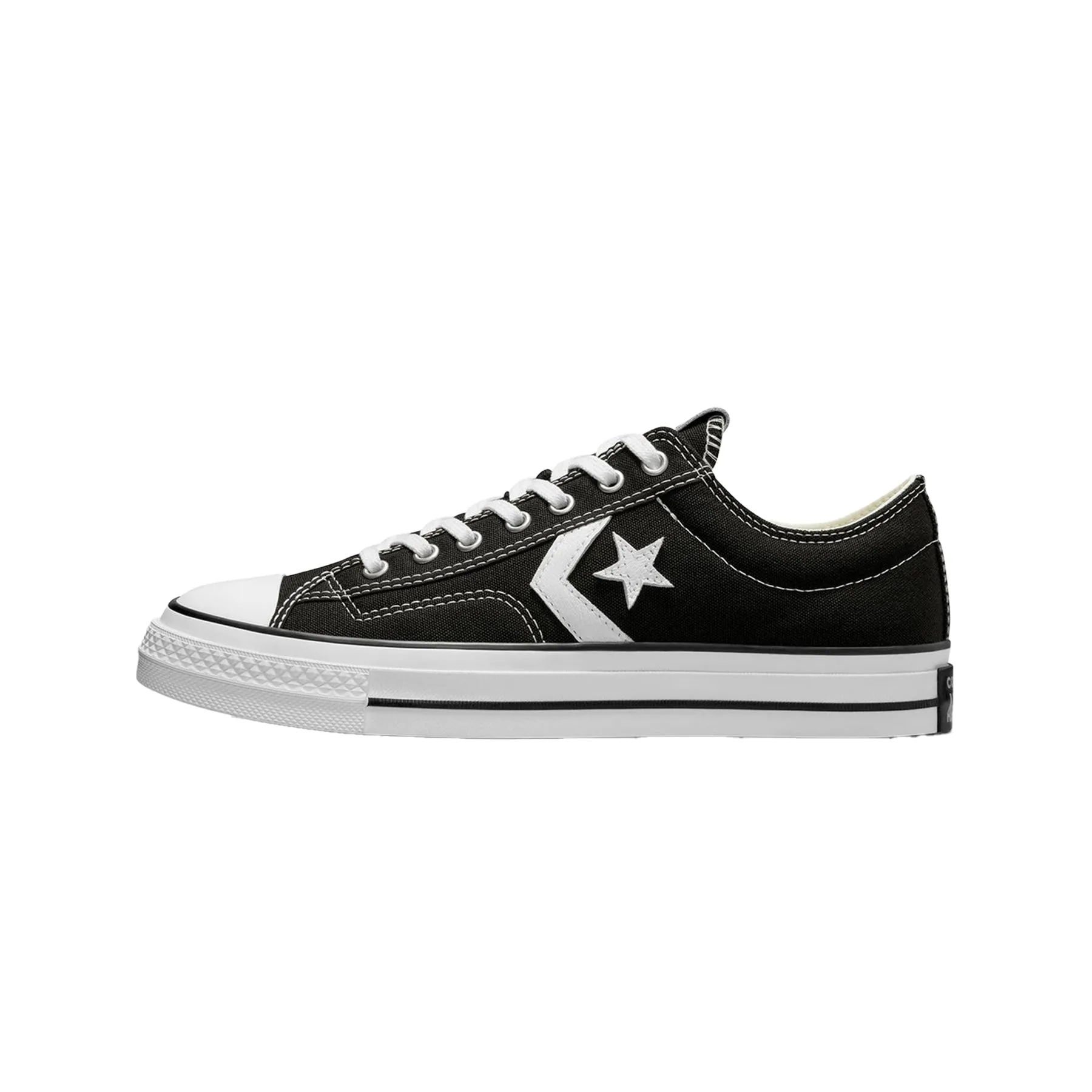 CONVERSE STAR PLAYER 76 LTHR LOW BLK - BLACK/VINTAGE WHITE/SILVER