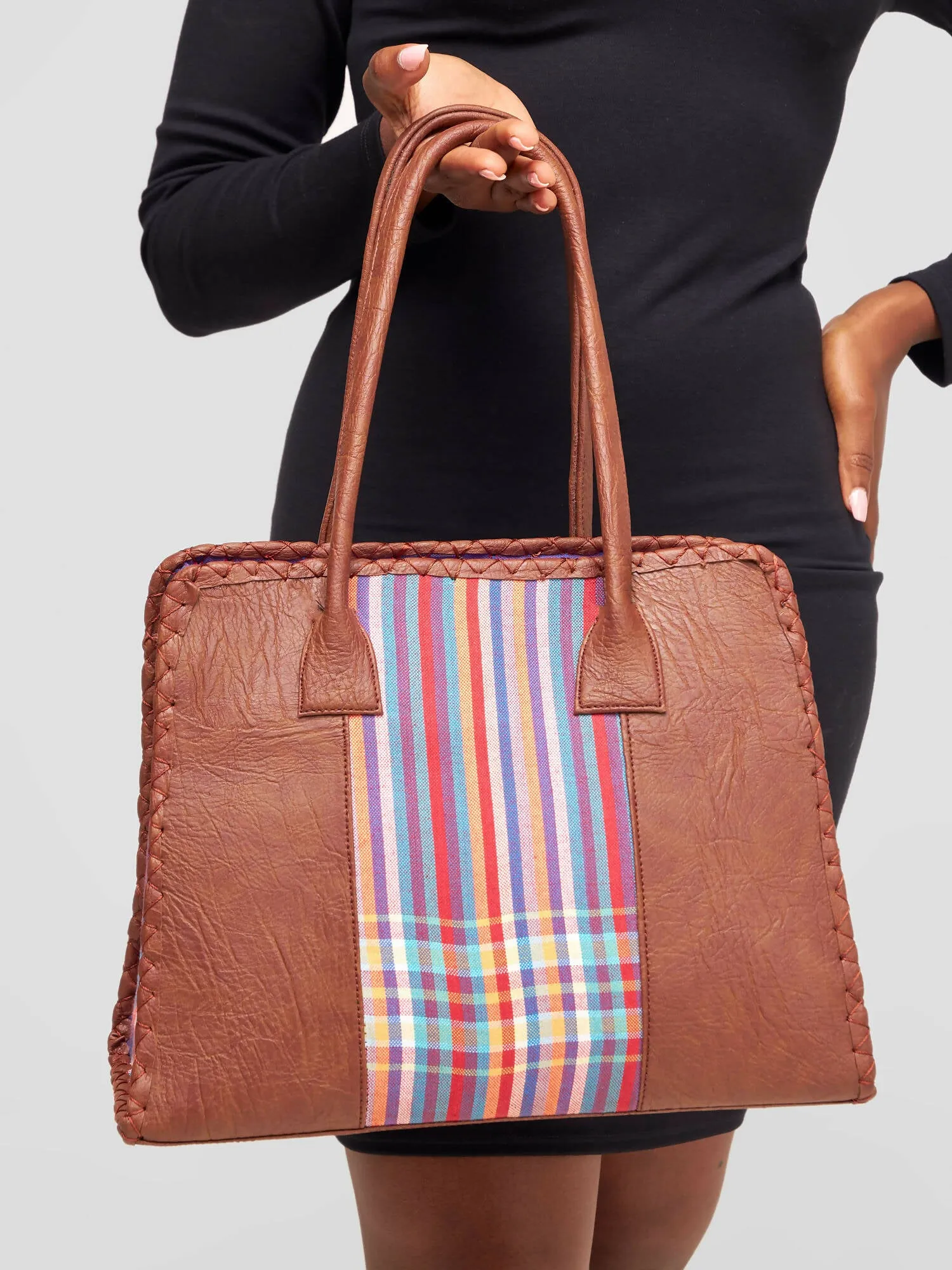 Curves BD Ngozi With Kitenge Bag - Brown