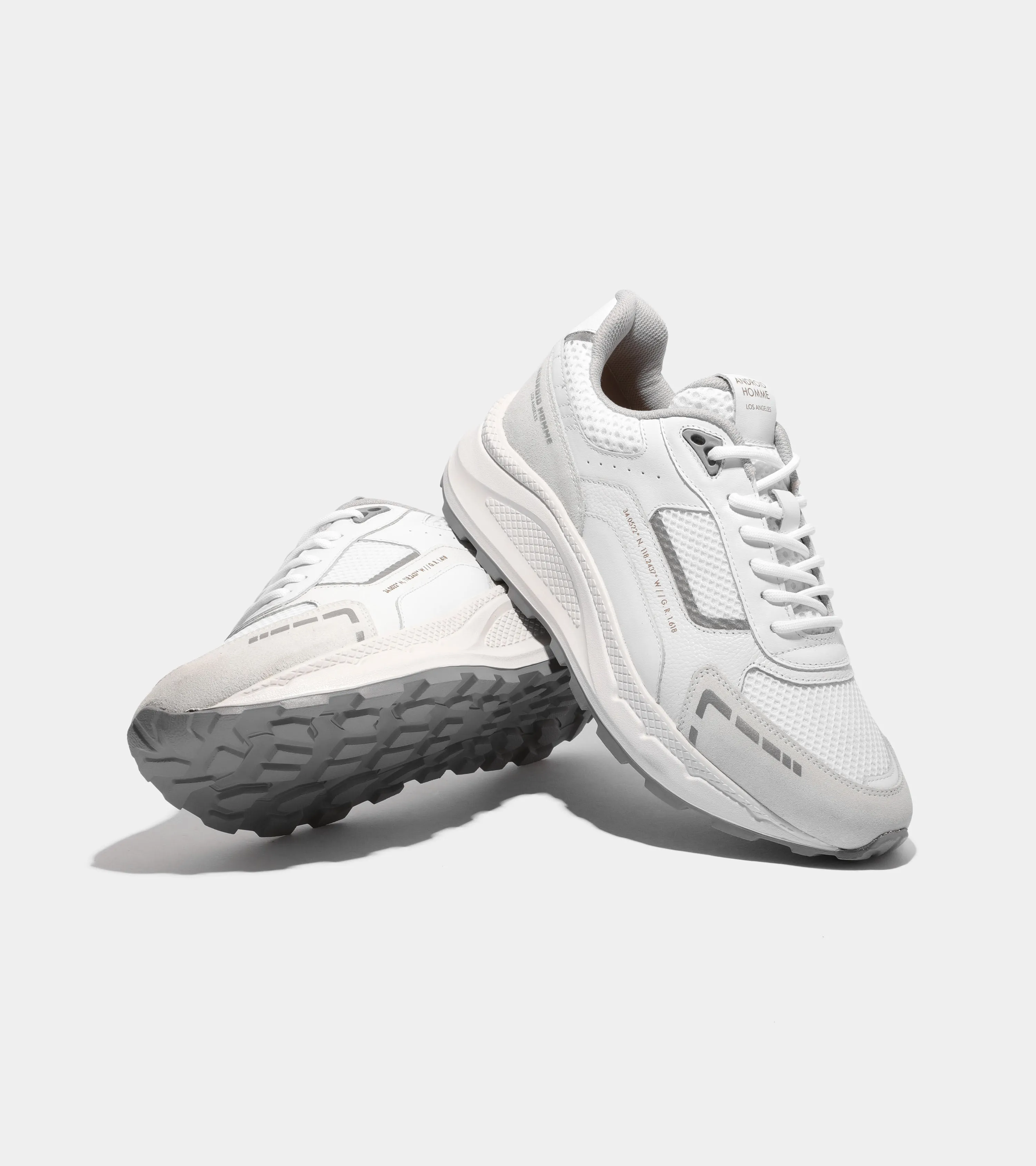 El Porto | White Grey Leather Mesh AHP224-68