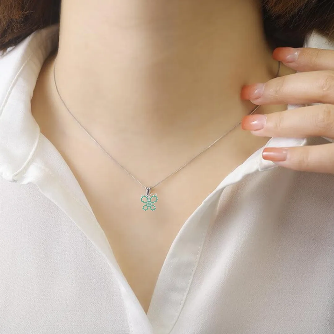 Emerald Butterfly Necklace