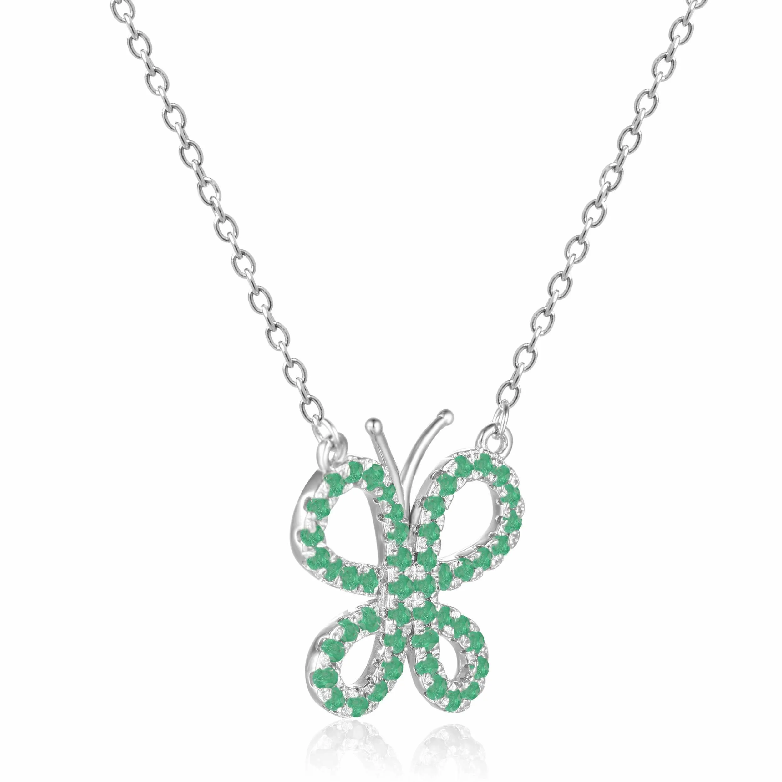 Emerald Butterfly Necklace