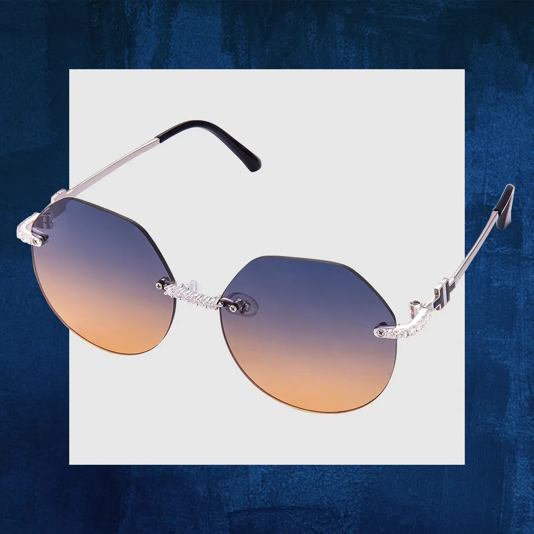 Fashion Round Rimless Sunglasses