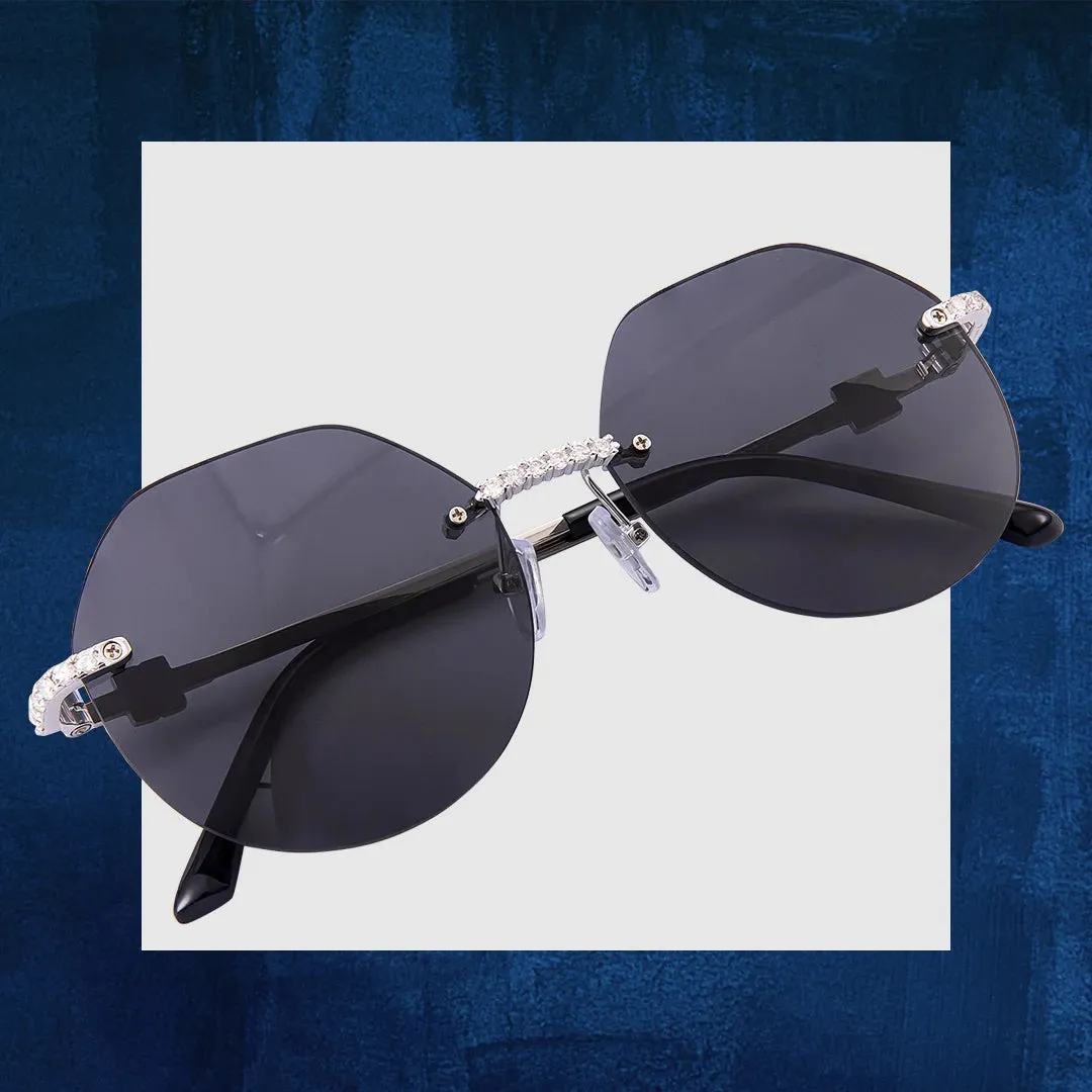 Fashion Round Rimless Sunglasses