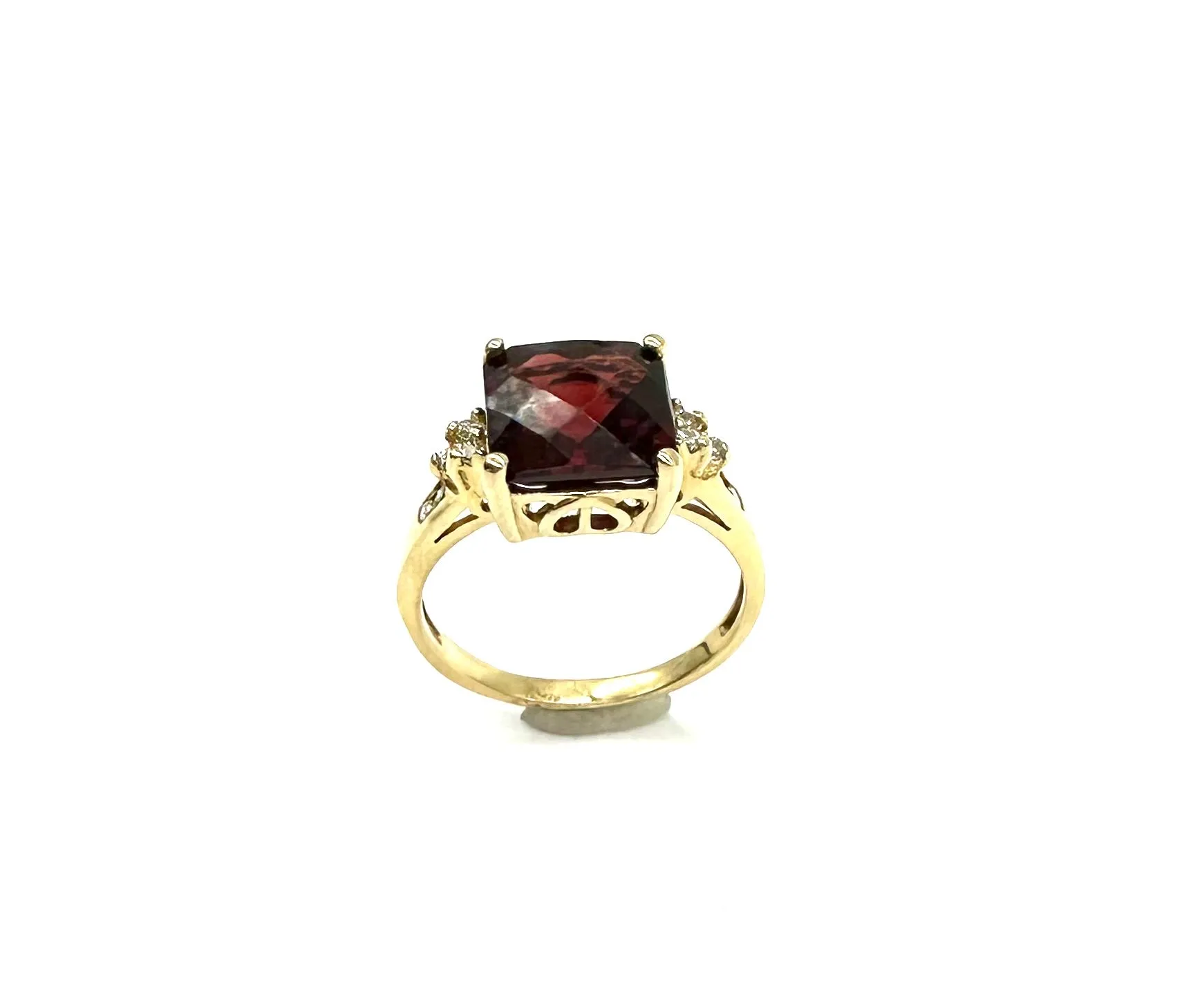 Filagree Square Garnet Ring