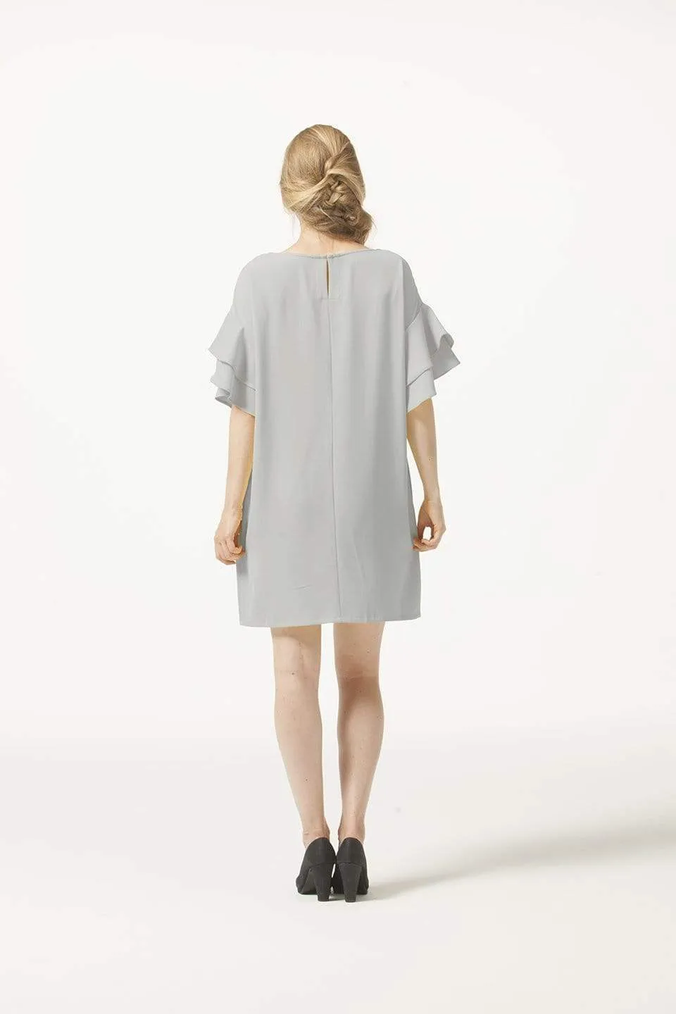 Flare Sleeve Yulia Nursing Dress Grey