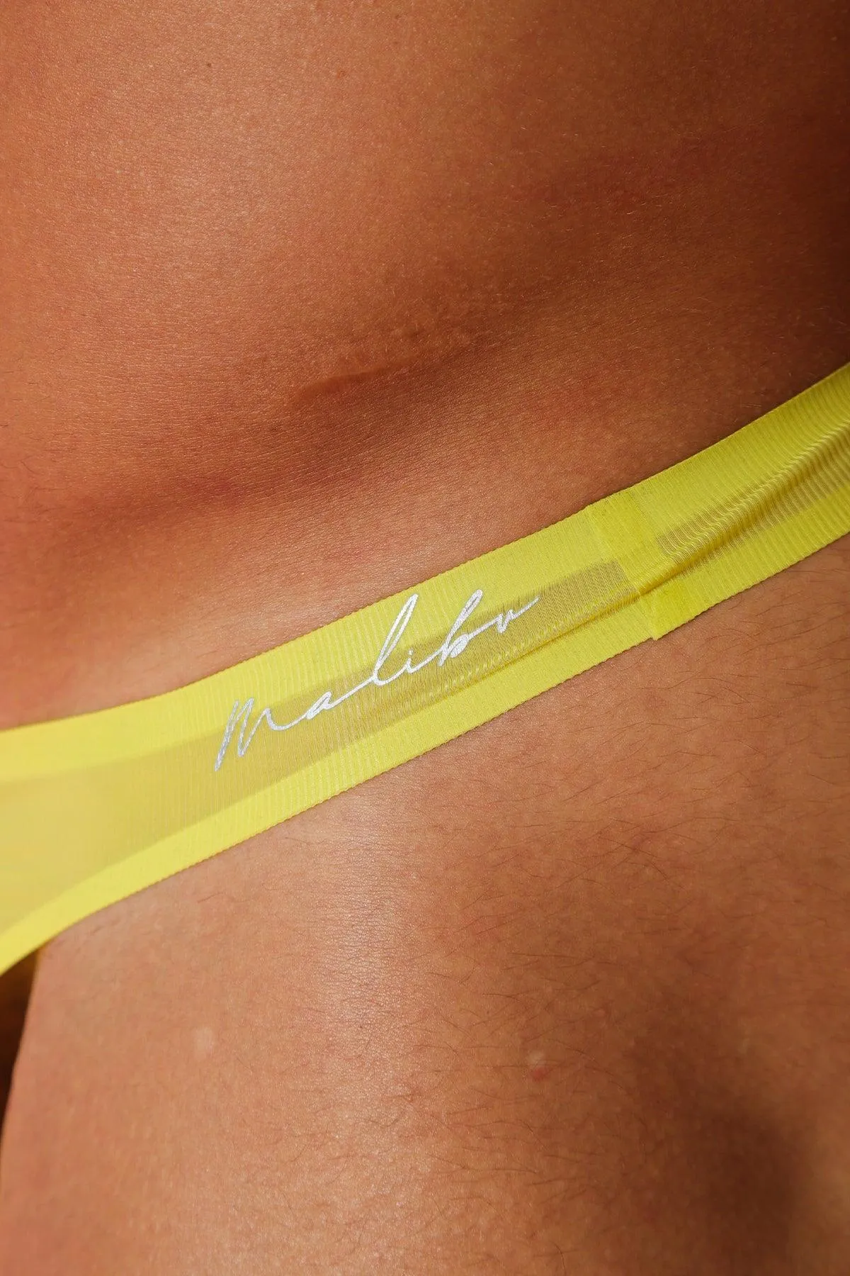 Flawless Feel Seamless Thong with Mesh Cutout - Pineapple Yellow