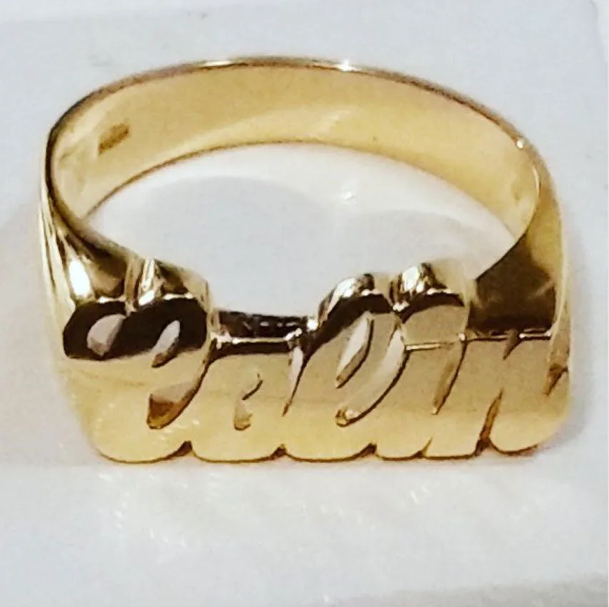 Gold Name Ring - Medium