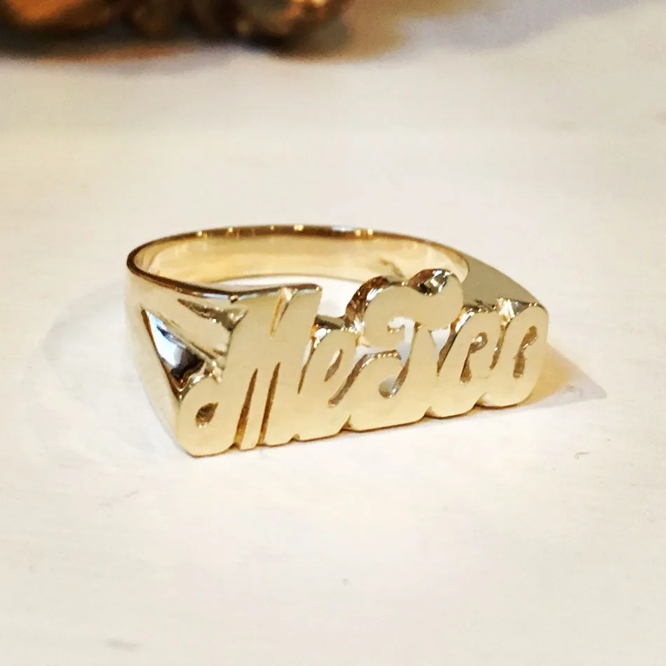 Gold Name Ring - Medium