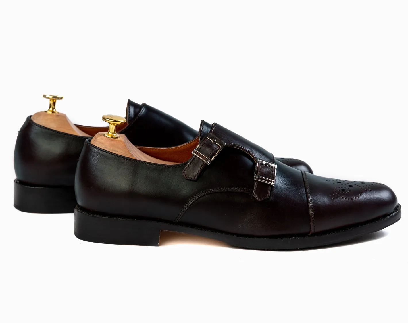 Grand Double Monkstraps - Black Noir