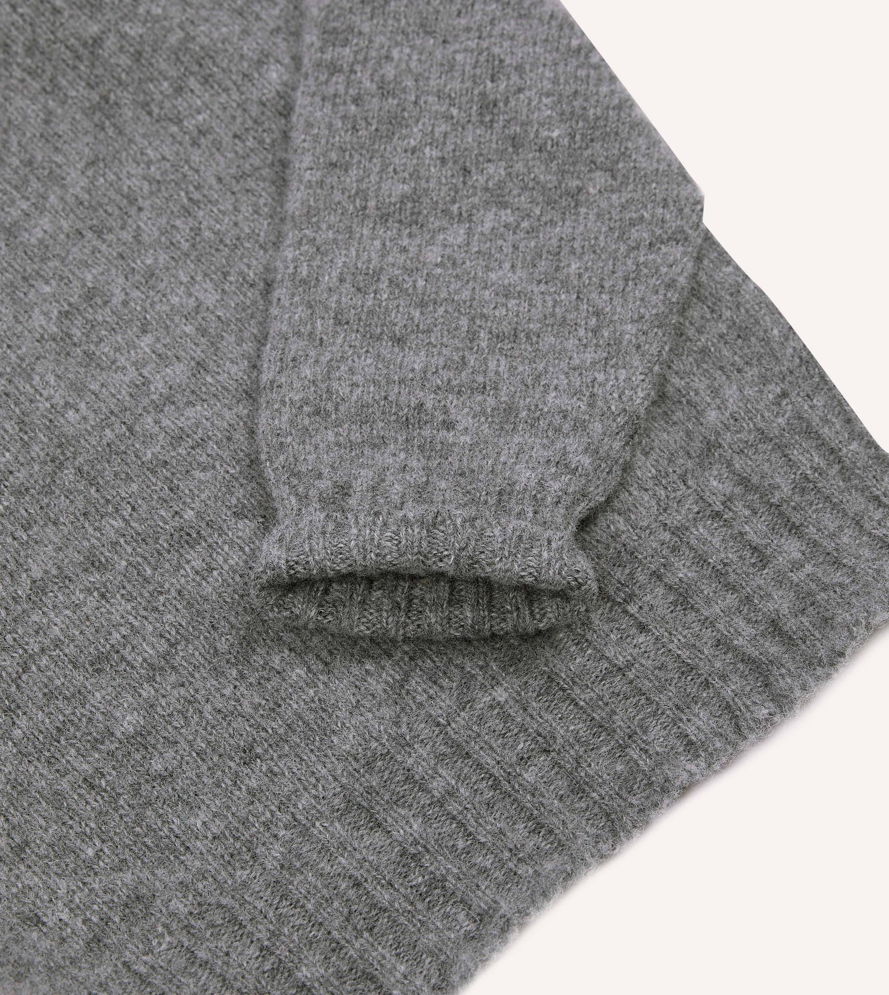 Grey Brushed Shetland Mock Neck Jumper