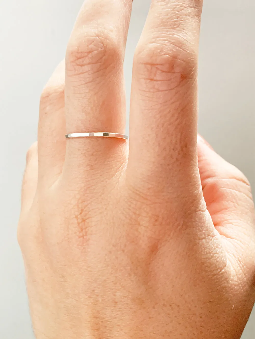 Hammered Sterling Silver Stacking Ring