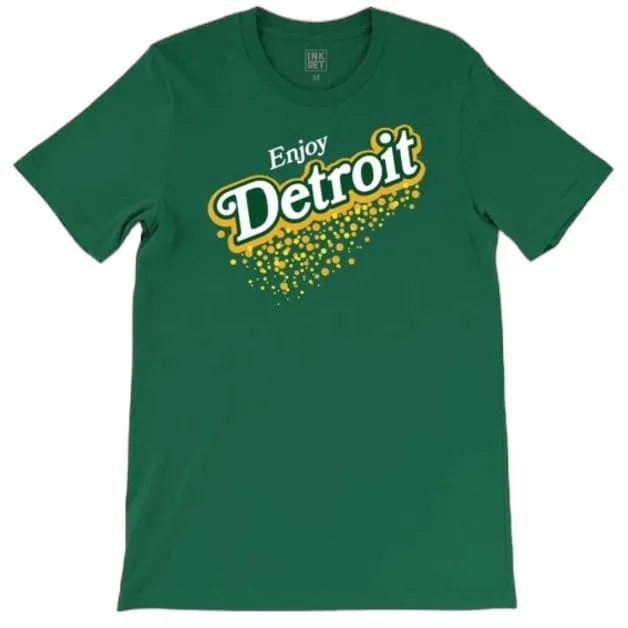 Ink Detroit Vintage Enjoy Detroit Ginger Ale T Shirt (Dark Green) 3038