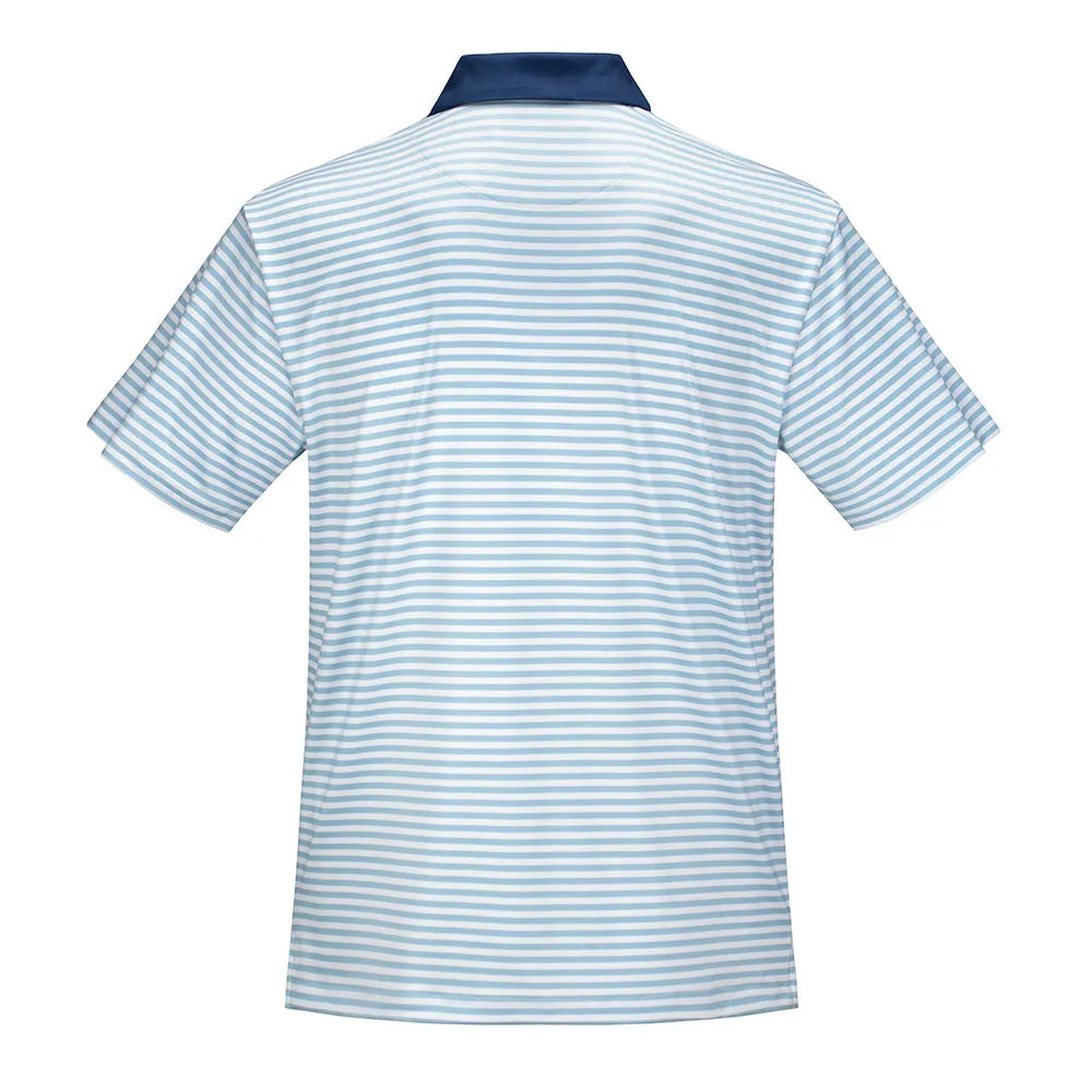 Jerry Garcia| Eco-Friendly Performance Polo  | Wolf Light Blue and White Stripes