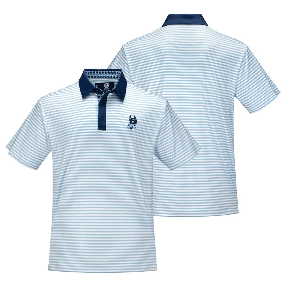 Jerry Garcia| Eco-Friendly Performance Polo  | Wolf Light Blue and White Stripes