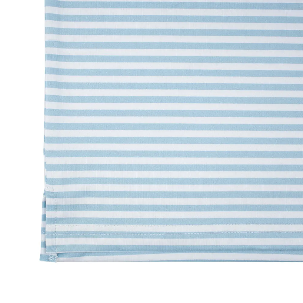 Jerry Garcia| Eco-Friendly Performance Polo  | Wolf Light Blue and White Stripes