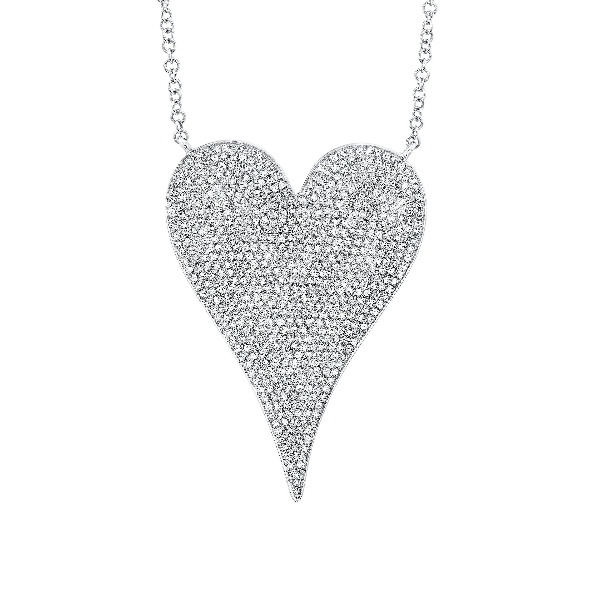 Jumbo Pave Heart Necklace