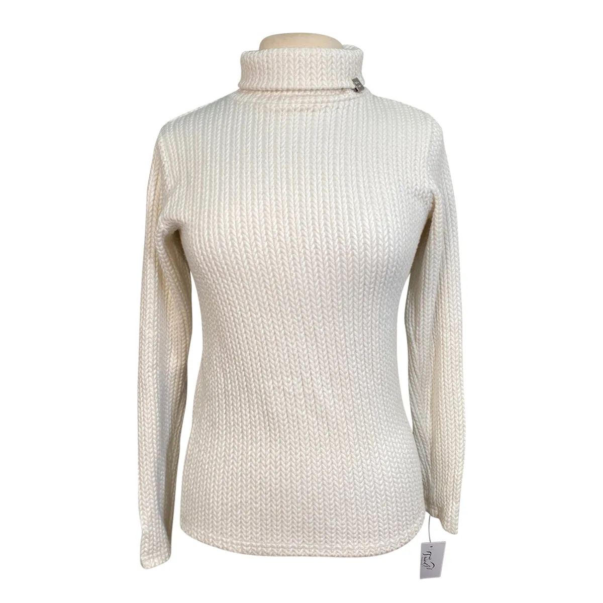 Kingsland Cable Knit Turtleneck Sweater in Ivory - Women's Medium