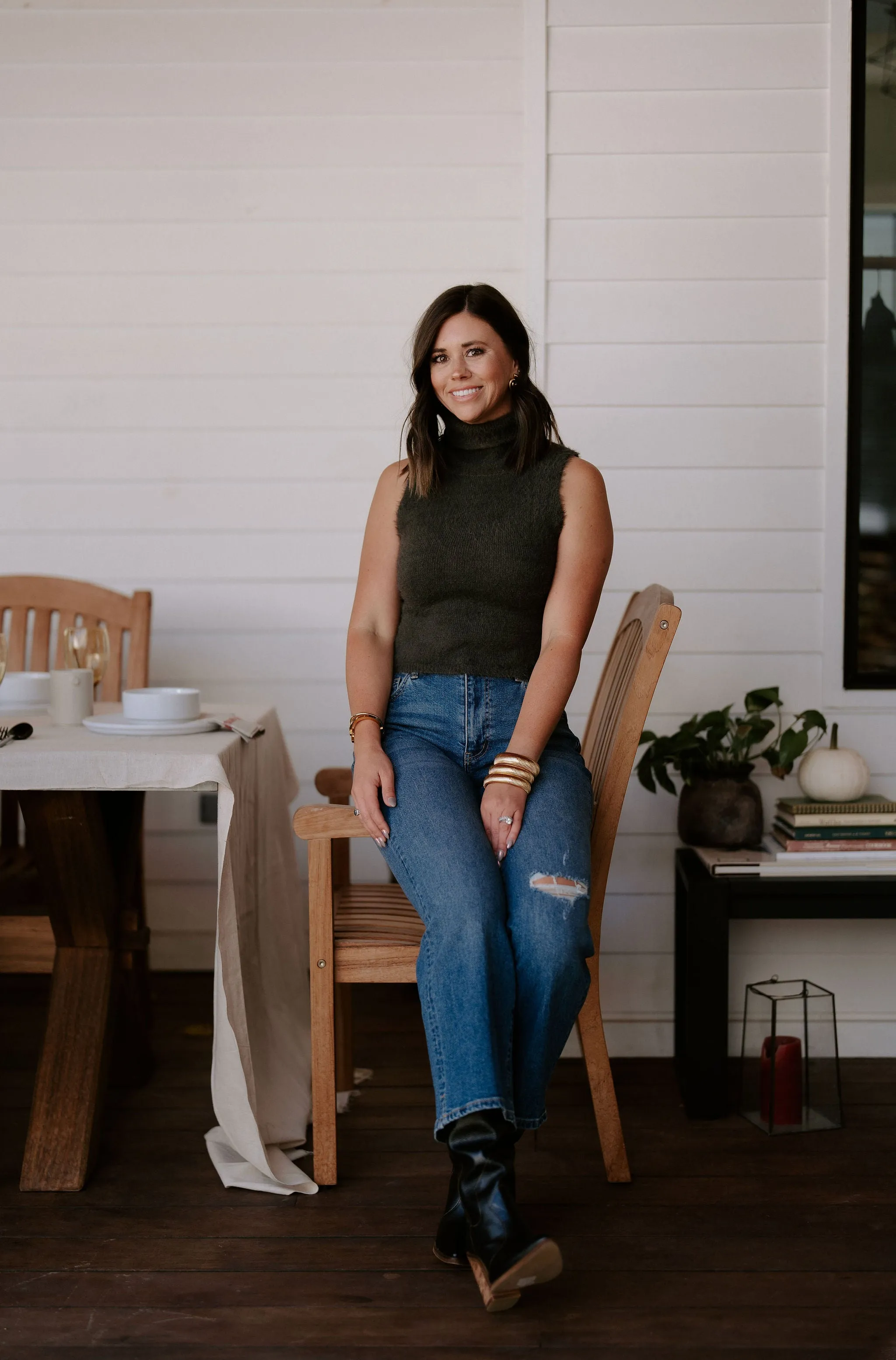 Knit Turtleneck Tank