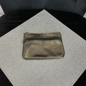 Leather Coin Purse - Crushed Leather - Metallic Dark Gold